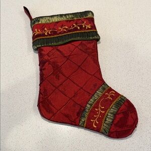 Elegant Red Holiday Stocking